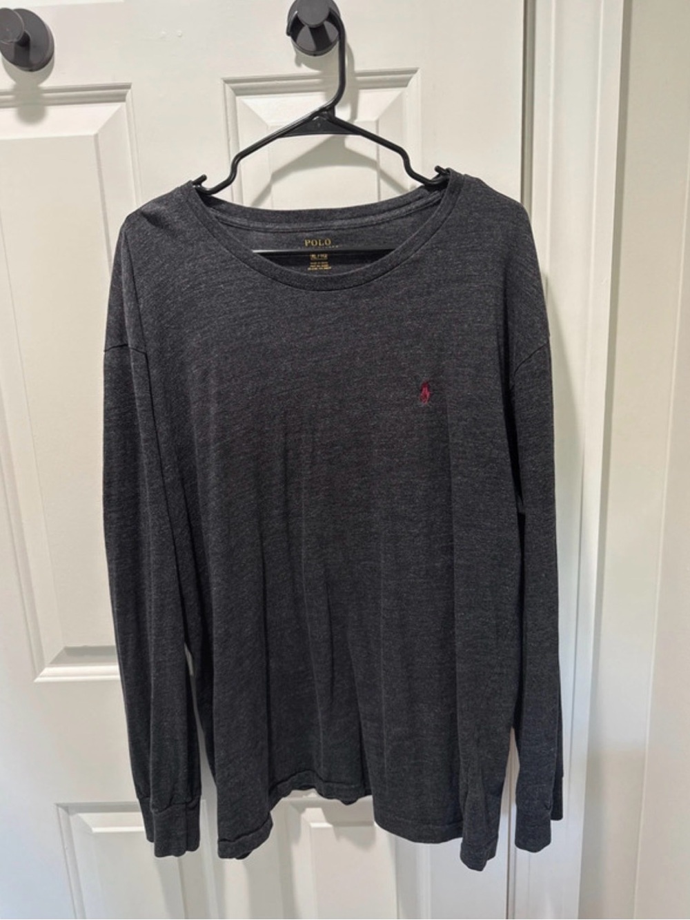 Polo by Ralph Lauren Dark Gray Long-Sleeve Tee with Pink Pony